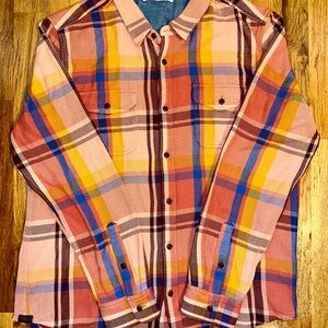 Outerknown Blanket Shirt - Coral Mav Plaid
